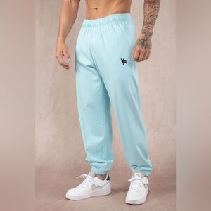Mens YoungLA 234 Pump Cover Relaxed-Fit Joggers - Pastel Blue Size Medium